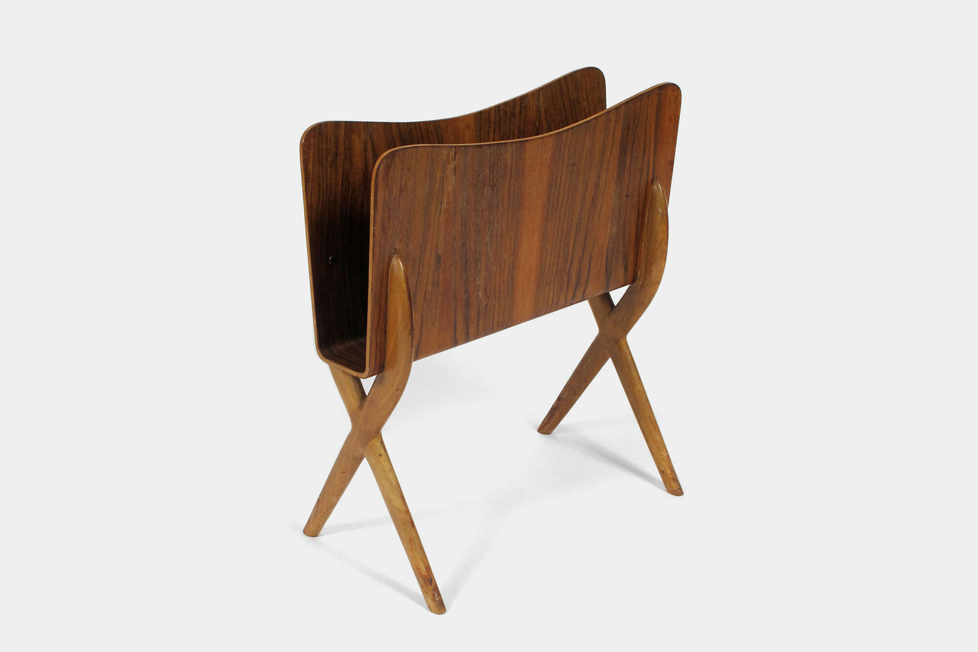 Bent wood magazine rack